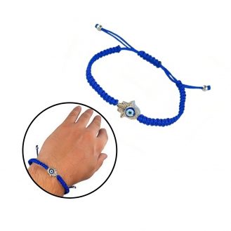Blaues Armband Fatimas Hamsa Hand mit Nazar Boncuk Auge Blick Armschmuck Modeschmuck