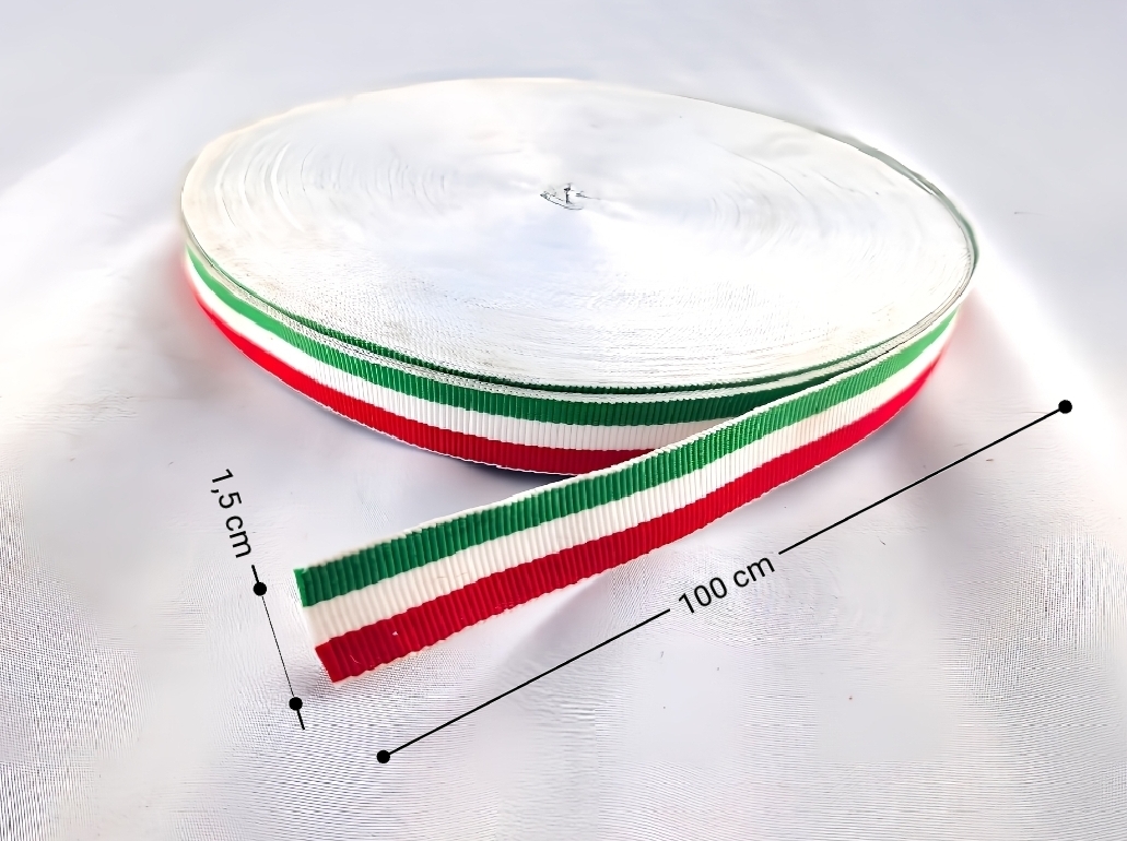 100x1,5cm Italien Fahne Schleife Dekoration Verpackung Streifen Band Schlaufe Deko – Bild 4