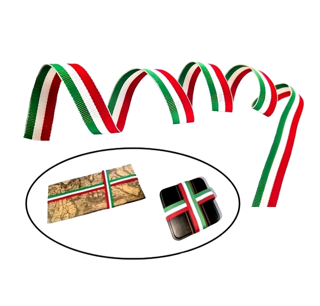 100x1,5cm Italien Fahne Schleife Dekoration Verpackung Streifen Band Schlaufe Deko