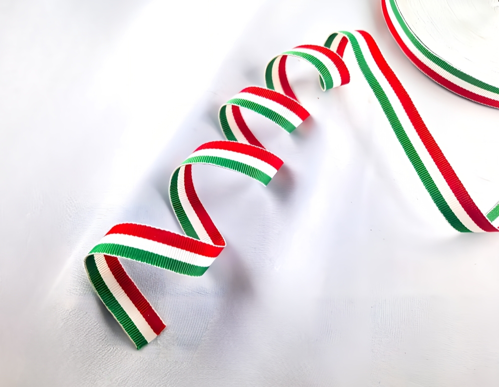 100x1,5cm Italien Fahne Schleife Dekoration Verpackung Streifen Band Schlaufe Deko – Bild 3