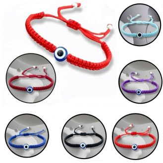 Armbänder Geflochten mit Nazar Boncuk Auge Armband Armschmuck Blau Rot Schwarz