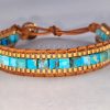 Elegante Armband Modeschmuck Türkis Blau Braun Armreif Naturstein Armschmuck – Bild 4
