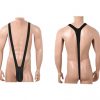 Männer Mankinibadeanzug Einteiler Body Schwimmbadeanzug Badeanzug Grün Schwarz – Bild 3