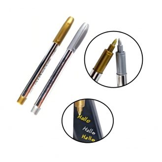 2 Stk. Goldfarbe Silberfarbe Chrom Stift Wasserfest 1,5mm Schrift Beschriftung