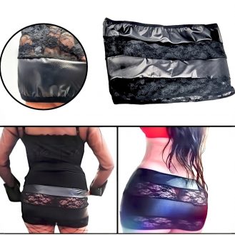 Minirock Transparent Wetlook Lederoptik Kurzrock Mini Rock Durchsichtig Geblümt Schwarz