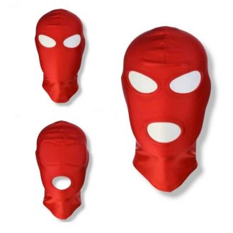 Gesichtsmaske Rot Mundöffnung Fetisch Maske Ohne Augen Rollenspiele BDSM