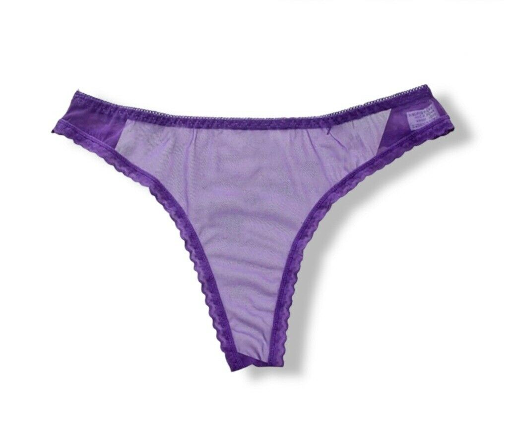 Damen Durchsichtige Reizwäsche Slip Unterhose Frauen String Weiß Lila Blau – Bild 3