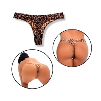 Damen String Tigermuster Unterhose Tanga Slip Braun Beige Einheitsgröße Dehnbar