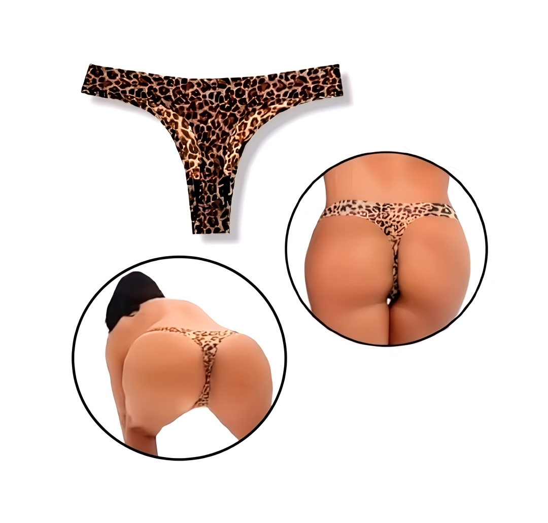 Damen String Tigermuster Unterhose Tanga Slip Braun Beige Einheitsgröße Dehnbar