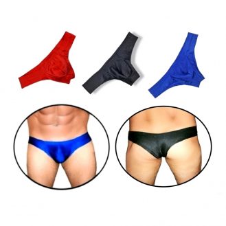 Herren Badehose Glanzoptik Badeslip Männer Bademode Schwimmhose Rot Blau Schwarz S M L XL