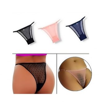Damen Durchsichtige Reizwäsche Slip Unterhose Frauen String Schwarz Rosa Blau