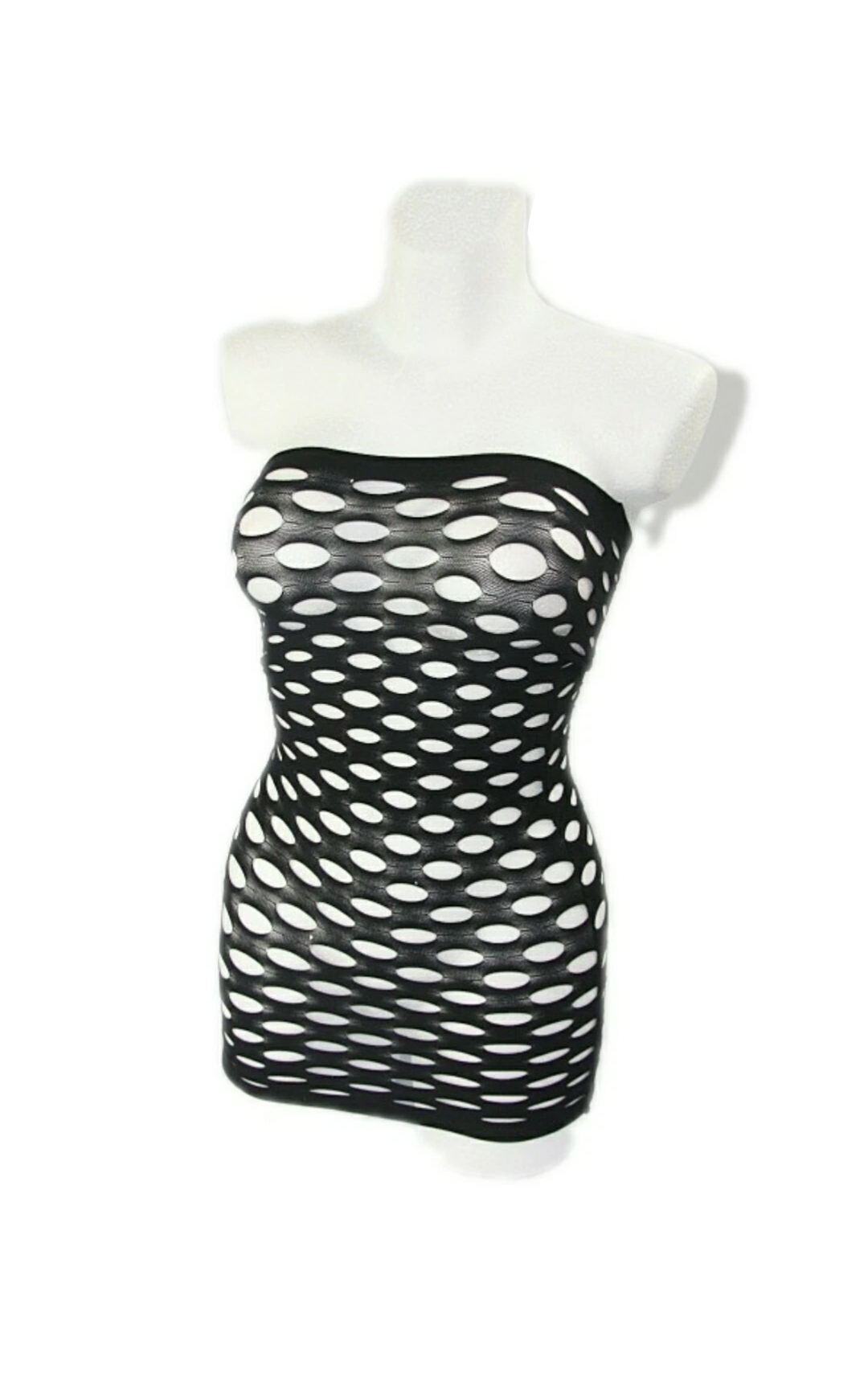 Damen Transparent Dessous Schlüpfer Nachtwäsche Reizwäsche Netzkleid Fischernetz Minirock Schwarz