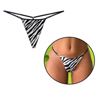 Damen String Leopardenoptik Unterhose G-String Tanga Schwarz Weiß Elastisch