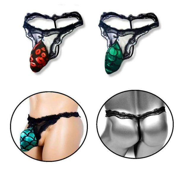 Männer G-String Reizwäsche Unterhose Herren Dessous Slip Tanga Rot Grün String