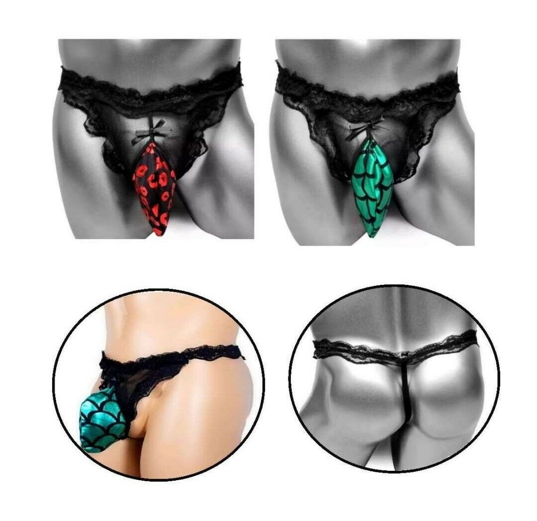 Männer G-String Reizwäsche Unterhose Herren Dessous Slip Tanga Rot Grün String – Bild 5