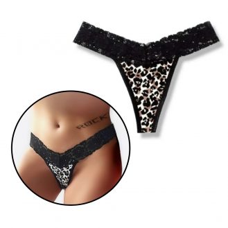 Damen Tigermuster String Reizwäsche Slip Unterhose Leopardmotiv Schwarz S-XXL