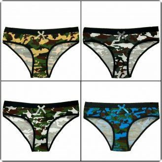Damen Unterhose Slip Unterwäsche Camouflage Frauen Tarn Unterwäsche XS S M L