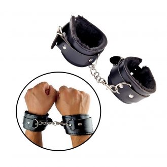 Handschellen Für Rollenspiele Handfesseln mit Ketten und Schnallen Schwarz BDSM Fetisch