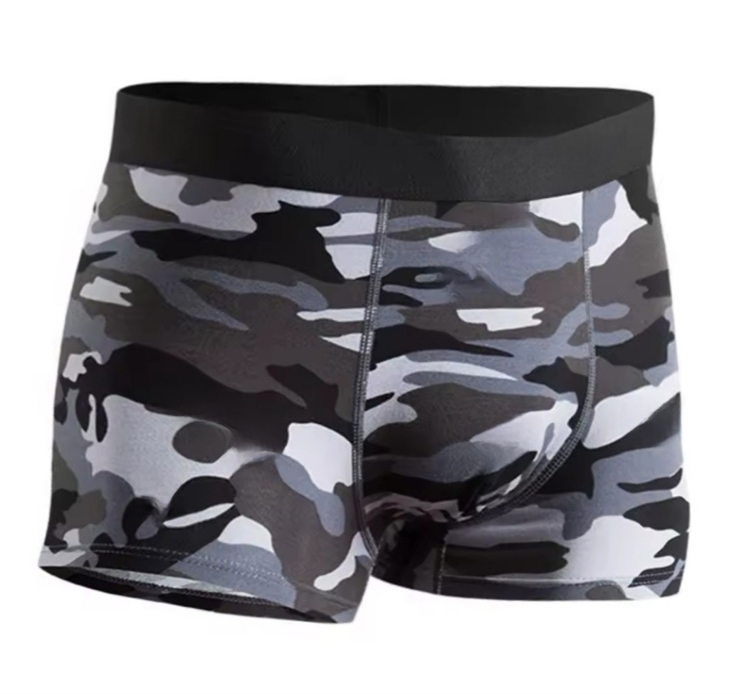 Herren Boxershort Camouflage Grau Männer Unterwäsche Boxer Tarn Unterhose S M L XL