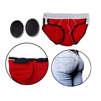 Herren Unterhose Gepolstert Pushup mit 2 Pads Hinten Männer Polster Slip Rot